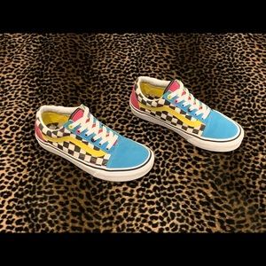 Blue, Pink & Yellow Old Skool Vans Shoes